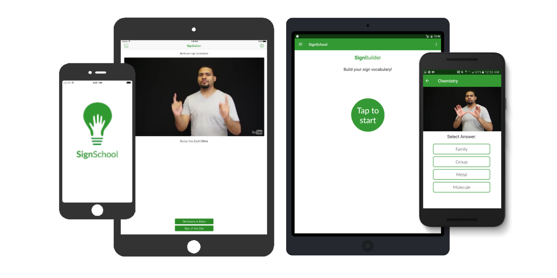 Learn ASL on mobile, iOS and Android